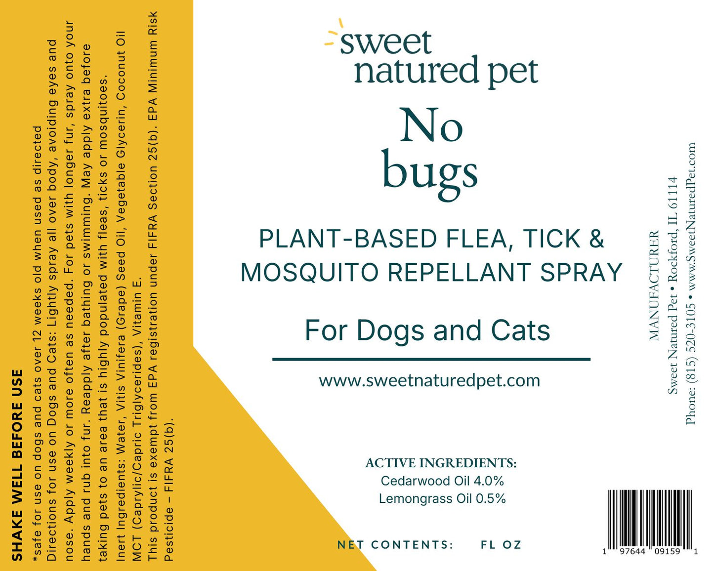 No Bugs! Flea, Tick & Mosquito Repellant Spray